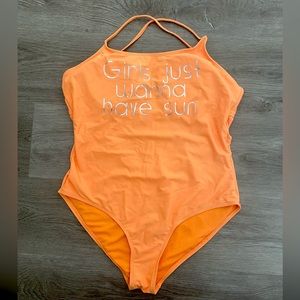 No boundaries “Girls just wanna have sun” juniors one piece swimsuit